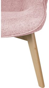 Svetloružové kreslo s podnožkou Niko – Ropez