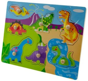 Tulimi Drevené zábavné puzzle vkladacie - Dinosaury