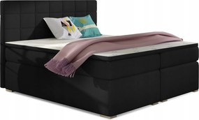 Manželská posteľ Boxspring 160 cm Abbie (čierna) (s matracmi)