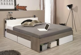Manželská posteľ s zásuvkami Most 160x200 cm sivý orech