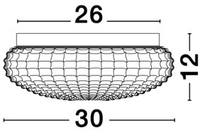 Dizajnové stropné svietidlo Clam 30 chróm