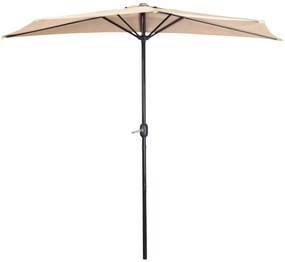 Polkruhový záhradný slnečník Liver 270 cm béžový
