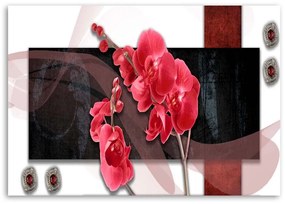 Obraz na plátně Abstrakce červené orchideje - 100x70 cm