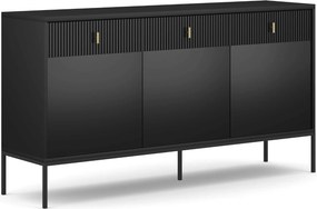 Vintino Komoda rebrovaná 154 cm čierna