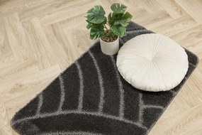 Kúpeľňový koberček Sash Sage tmavosivý, pruhy