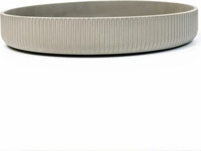 Dekoračná miska ORYVEN, sklolaminát s drážkami, priemer 30 cm, sivá