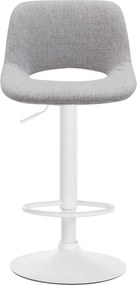 Barová stolička Camden - látka, biely rám - Svetlo sivá