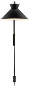 Nordlux - Nástenná lampa DIAL 1xE27/40W/230V čierna