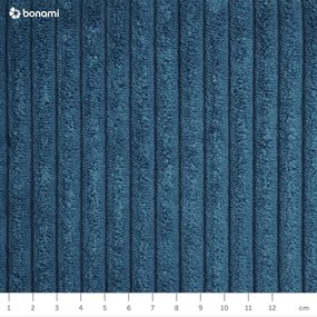 Modrá menčestrová rozkladacia/s úložným priestorom rohová pohovka Voltaire – Bobochic Paris