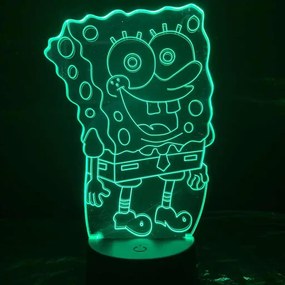 3D LED nočná lampa 3Dmix 3DL-CLK - SpongeBob (Hodiny s budíkom)