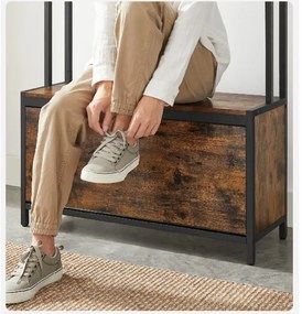 Predsieňová stena TAYLOR s botníkom 180x85 cm, rustikálne hnedá