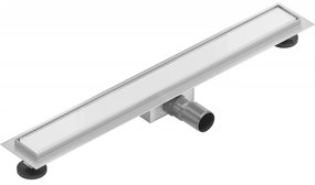 Mexen Flat nerezový sprchový žľab 60 cm vzor biele sklo, 1027060-15