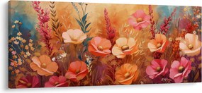 Obraz - Lúčne kvety, maľba (120x50 cm)