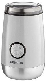 Sencor - Elektrický mlynček na zrnkovú kávu 60 g 150W/230V biela/chróm