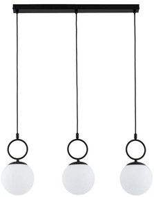 Luster na lanku SITRO 3xE14/10W/230V čierna/biela