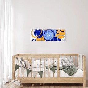 Obraz - Svetlý motív s kruhmi (s hodinami) (90x30 cm)