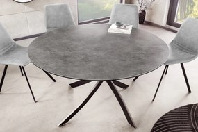 Jedálenský stôl ALPINE – okrúhly, keramická doska, antracitový 120 cm, výška 76 cm