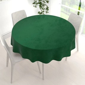 Biante Zamatový okrúhly obrus Velvet Premium SVP-032 Zelený Ø 140 cm