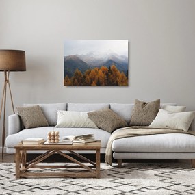 Sklenený obraz - Výhľad na hrebene hôr (70x50 cm)