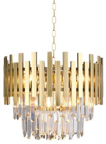Luster Aspen, 1x krištáľové/zlaté kovové tienidlo, (fi 45cm), g