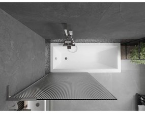 Mexen Next L, 1-krídlová vaňová zástena 90 x 150 cm, 6mm sklo s rebrovým vzorom, chrómový profil, 895-090-000-03-09-01