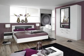 Posteľ s nočnými stolíkmi Burano 180x200 cm, biela / sivá