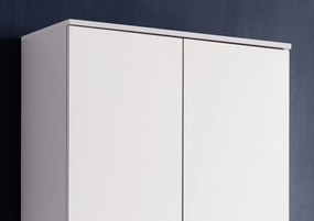 Zrkadlová viacúčelová skriňa s policami Mirror, 74 cm, biela