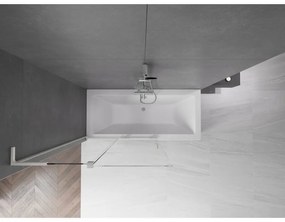 Mexen Velar L, 2-krídlová posuvná vaňová zástena 110 x 150 cm, 8mm číre sklo, brúsená oceľ, 896-110-003-01-97