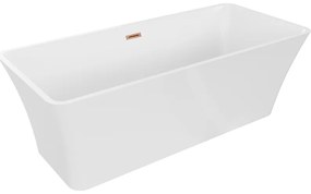 Mexen Tonia, voľne stojaca vaňa 170 x 75 cm, biela, medený prepad, 52171707500-65