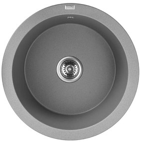 Laveo Dafne, 1-komorový granitový drez 510x510x205 mm, šedá, LAV-SBD_588Y