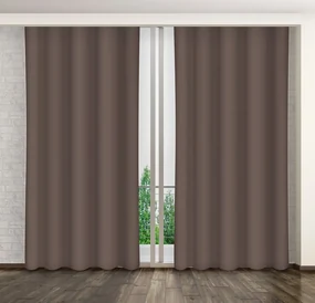 Hnedý jednofarebný záves na štipce Dĺžka: 270 cm