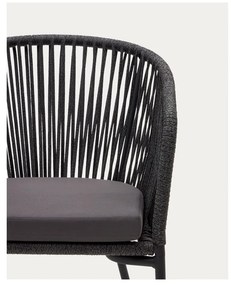 Čierna kovová/polstrovaná záhradná stolička Yanet – Kave Home