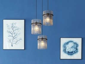 Závesné stropné osvetlenie Gorley 47 cm, sklenené tyčinky