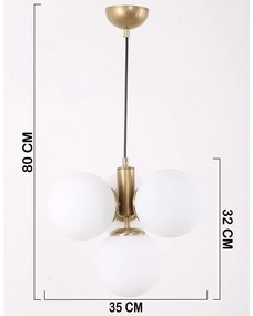 Biele/v zlatej farbe závesné svietidlo so skleneným tienidlom ø 15 cm Hector – Squid Lighting