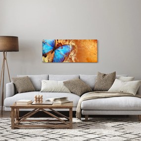 Obraz - Modrý motýľ (120x50 cm)