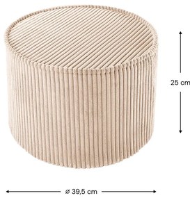 Svetlohnedý menčestrový detský puf – Wigiwama