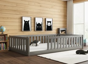 Široká posteľ BELLA SIMA 120×200 cm Montessori – grafitová