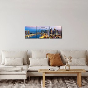 Obraz - Singapur, Ázia (s hodinami) (90x30 cm)
