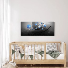 Obraz modrých abstraktných gulí (120x50 cm)