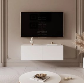 Tv skrinka DOROTHY závesná 100cm biely lesk