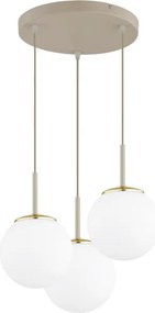 Brilagi - Závesný luster na lanku MILO ECRU 3xE27/60W/230V béžová/zlatá