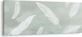 Obraz - Biele pierka (120x50 cm)