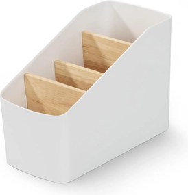 Organizér s bambusovými priehradkami, biely OWELEK, S - 10x17x13