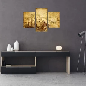 Obraz - Stará mapa (90x60 cm)