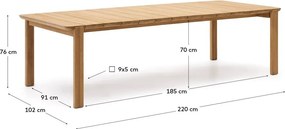 Záhradný jedálenský stôl z tíkového dreva 102x220 cm Icaro – Kave Home