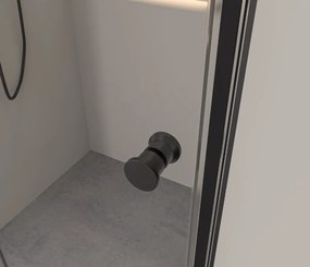 Erga Berlin Double, sprchový kút s dvojitými skladacími dverami 75(dvere) x 110(dvere) x 195 cm, 6mm číre sklo, čierny profil, ERG-V02-BERLIN-D075D110-CL-BK