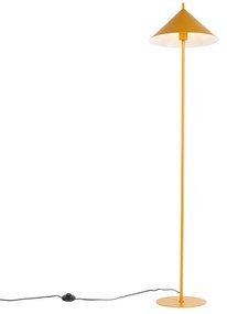 Dizajnová stojaca lampa žltá - Triangolo