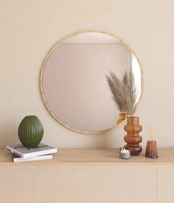 Kulaté nástěnné zrcadlo Ozze 60 cm hnědé