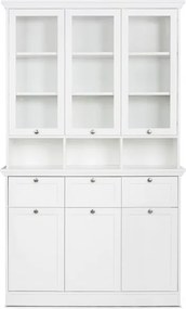 Široká úložná vitrína Landwood, biela