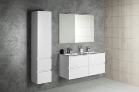 Aqualine Aqualine, PANEDA umývadlová skrinka 119x55x45,2cm, biela, PN212